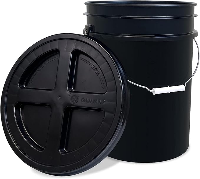 ePackageSupply Premium 5 Gallon Food Grade Plastic Pail with Gamma Seal Lid | Made in USA | BPA-Free | Heavy-Duty 90 Mil | Airtight Stackable Container, 3 Count