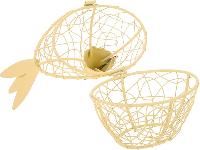 Hen Shape Egg Basket Wire Kitchen Storage Basket for Countertop Organization and Home Decoration 3.94X5.91X3.94 Inches