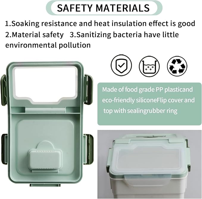 RUIAN Large Airtight Storage Container,25lb Flour Rice Storage Containers Bin with Wheels Seal Locking Lid, with Measuring Cup&Scoop for Flour, Rice, Grain100LBS Total(Green, 4PCS)