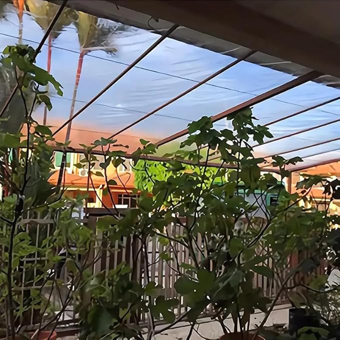 Clear Tarp, Heavy Duty Waterproof Plastic Tarps with Grommets Clear Vinyl Tarps Transparent Tarpaulin for Outdoor Porches Patio Enclosure Roofs Greenhouse Plant Chicken Coop Cover