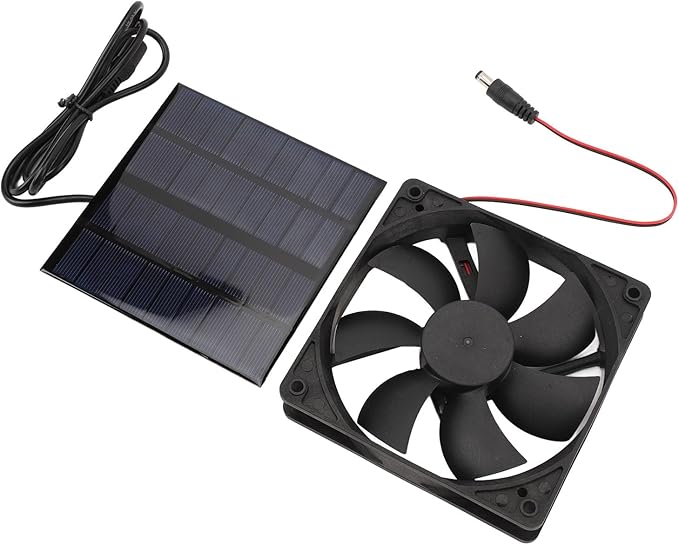 Solar Powered Portable Exhaust Fan Efficiently Vents Hot Air for Chicken Coop, 9V 12W Sunlight Power Panel Kitchen Attic Ventilation