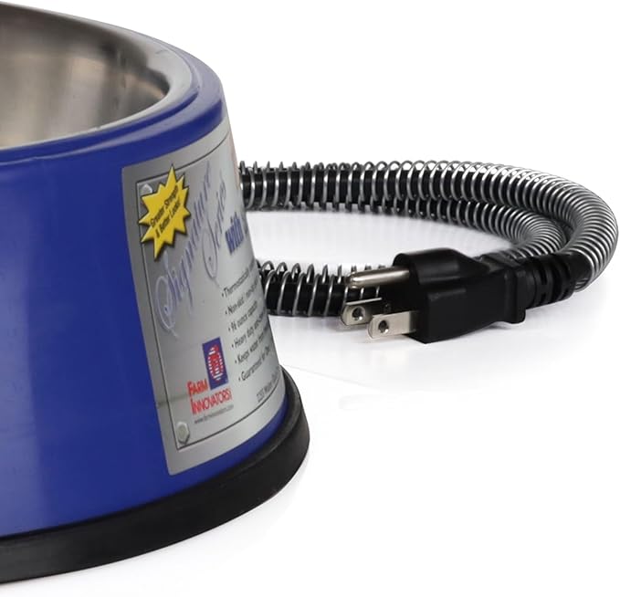 Farm Innovators Signature Series 3 Quart 40 Watt Electric Heated Pet Water Bowl with Stainless Steel Insert, Thermostatic Control, (4 Pack)