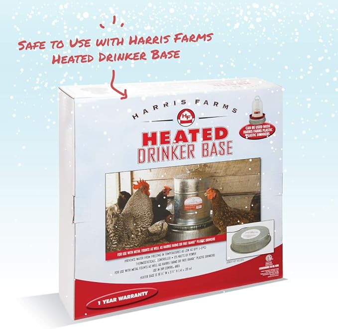 Harris Farms Large Flock Easy-Fill Poultry Drinker, Made with BPA-Free Plastic, Top Fill Design, 6.25 Gallon