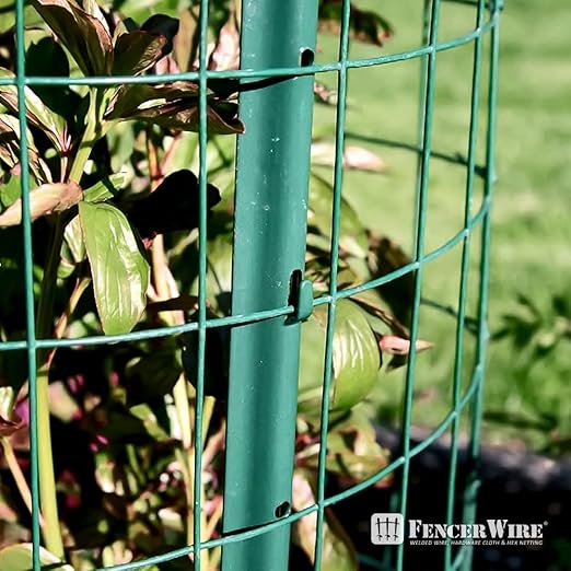 Fencer Wire 16 Gauge Green Vinyl Coated Welded Wire Mesh Size 2 inch X 3 inch