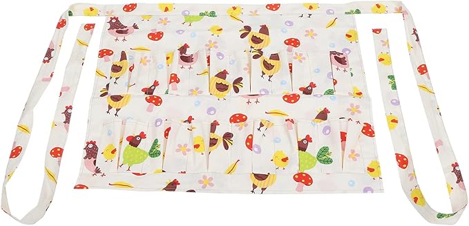 Eggs Collecting Protective Apron, Egg Gathering Apron with Multiple Pockets, Durable Cotton Twill Apron for Chicken Duck Goose Quail Eggs, Farm and Kitchen Use (L)