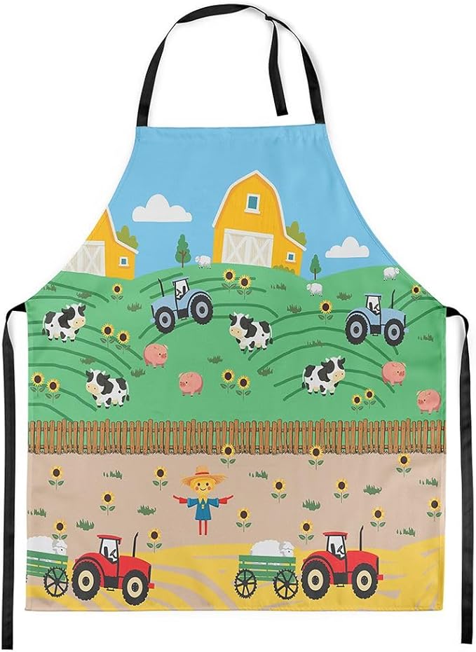 jejeloiu Cartoon Cats Apron for Women Men 26"x31"