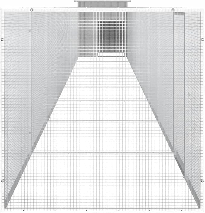 Large Galvanized Steel Chicken Cage, Walk-in Poultry Run, Weather-Resistant Pet Enclosure for Hens, Ducks and Small Animals, 354-Inch Length