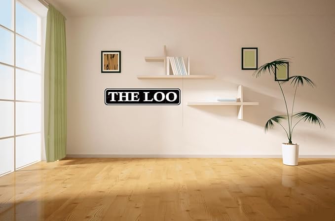 The Loo Vintage Metal Sign - Rustic Bathroom & Restroom Decor, 16" x 4"