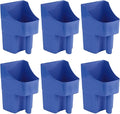 6 Pcs Plastic Enclosed Feed Scoop for Livestock Heavy Duty Grain Scoop 2 Quart Large Stackable for Horse Goat Dog Animal Ranchers Farmers (Blue)