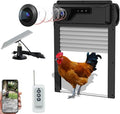 Automatic Chicken Coop Door with WiFi & 1080P Camera - Solar/USB Powered Smart Roll-Up Door, 5000mAh Battery, Anti-Pinch, Security Alarm, App Control for Poultry Safety