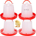 Chick Feeders and Waterers Set, 2 Pcs 1.5 L Poultry Drinkers & 2 Pcs 3.3 lbs Feeders, Hanging Plastic Poultry Containers for Chickens, Turkeys, Ducks and More