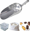 Ice Scoop, 5 oz Heavy Duty Cast Aluminum, Ergonomic S-Curve Handle, Commercial Grade for Ice, Coffee, Popcorn, Flour, Sugar, Food-Grade & Rust-Proof Kitchen Tool (S (5oz))