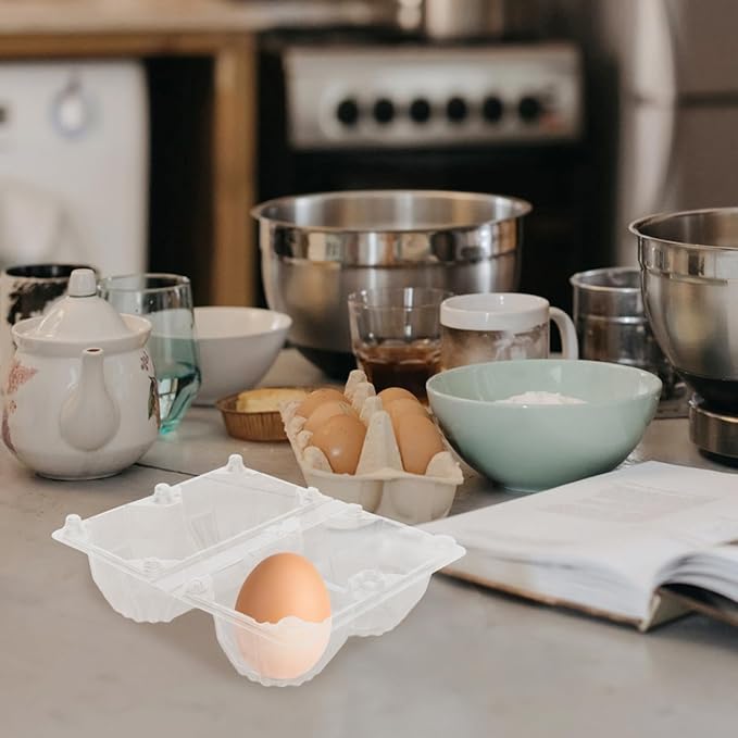 DOITOOL Goose Egg Packaging Box 2 Count Clear Plastic Egg Carton Tray 5.51 X 3.74 X 2.95 Inches Lightweight Portable Holder for Refrigerator Storage and Market Display