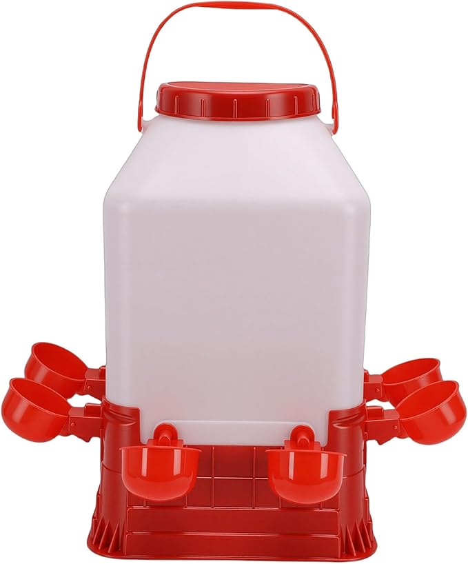 Zerodis Automatic Poultry Water Fountain Bucket Chick Waterer 10L Large Capacity Chicken Feeder Poultry Water Fountain Bucket Automatic Brooder Starter Kit Coop Accessories for Baby