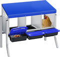 Chicken Nesting Box, 3-Hole Wall Mount Metal Chicken Nesting Box with Rollout Egg Collection & Easy-Clean Pull Out Tray, Roll Away Hen Roosting Boxes