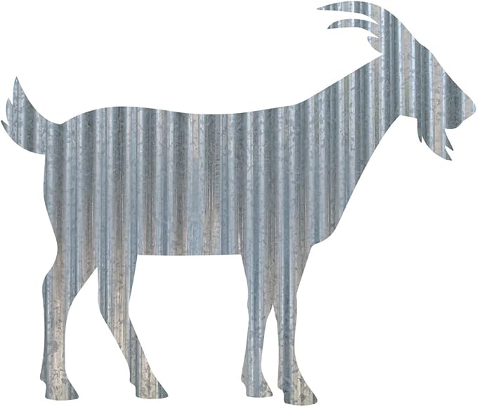 Rustic 3D Corrugated Metal Animal Signs (Goat, 12 Inch)