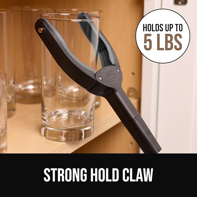 GORILLA GRIP Strong Rubber Lined Claw Grabber, 2 Pack Ergonomic Anti-Slip Reacher Tool for Seniors, 360 Magnetic Rotating Head Reaching Pickup Stick, Foldable Trash Picker, Handicap Gripper, Gray