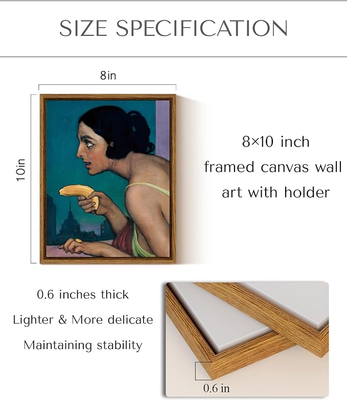 InSimSea Framed Canvas Wall Art Playful Shooting Girl Bathroom Decor Funny Wall Pictures Prints for Bedroom Esthetic Hippie Nursery Room Decor Bar Artwork 8x10in