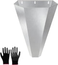 Chicken Cone, Galvanized Steel Poultry Restraining Cone with Safety Gloves, for Chickens, Broilers, Roasters, and Turkeys Up to 15 Pounds, Flat-Back Design, Easy to Clean (1 Pack)