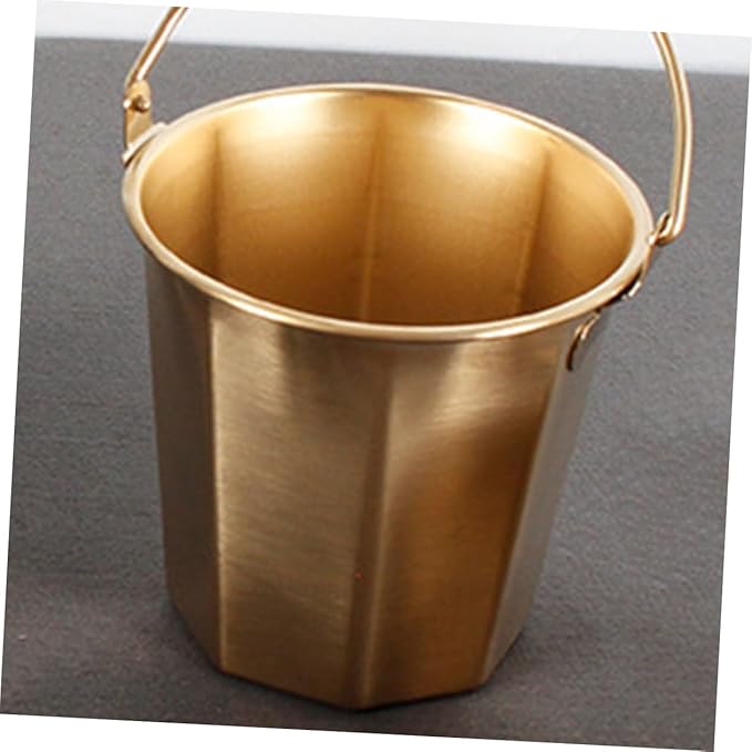 Mikinona Thickened Stainless Steel Water Bucket Handle Portable Multipurpose Container for Camping Outdoor Use and Home Sturdy Water Holder for Farm and Utility