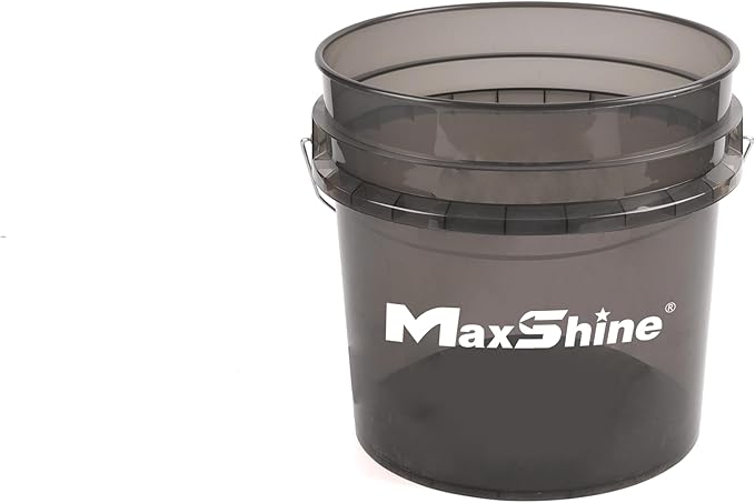 Maxshine 3.5 Gallon Universal Detailing Bucket (Black) – Car Wash Bucket for Scratch-Free Cleaning, Garage Storage & Organization – Holds Soap, Foam Cannon, Microfiber Towels & More
