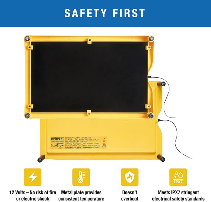 Brinsea Ecoglow Safety 1200 Chick or Duckling Brooder, Adjustable Height & Angle Brooder Plate, Ideal for Chicken Coops Poultry Heating with Safety Indicator, 18 Watts