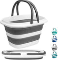 Large Collapsible Mop Bucket, 16L(4.2 Gallon) Plastic Bucket for House Cleaning, Car Washing, Silicone Cleaning Supplier Organizer, Portable Basket with Handle for Laundry Storage, RV Camping, Fishing