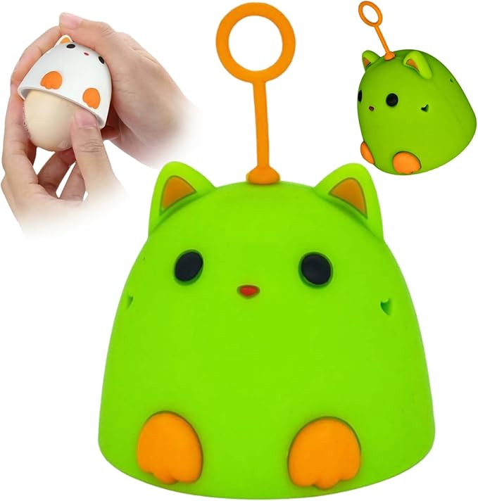 Egg Wash Brush for Fresh Cleaning Eggs Egg Washer The Reusable Egg Scrubber Egg Scrubber is A Cute Cat Shaped Practical Kitchen Gadget (Green 2PCS)