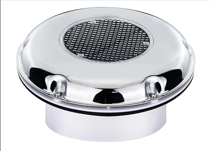 Solar Powered Ventilation Fan Exhaust Stainless Steel with Battery Switch for Marine Boat Waterproof 8.5 Inches