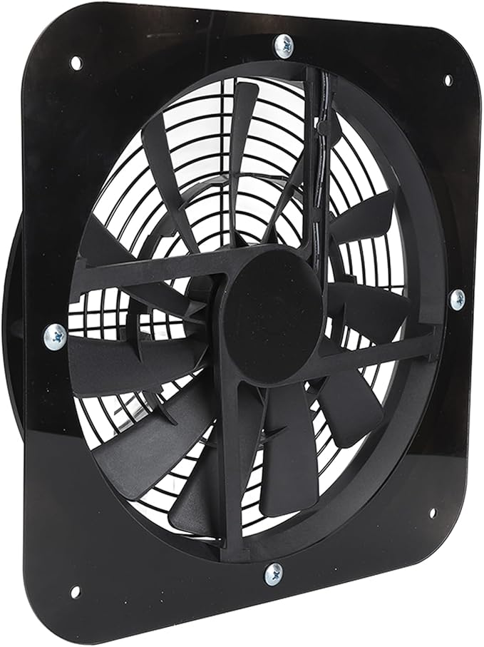 Solar Panel Fan 100W, Weatherproof Exhaust Fan with Metal Protection Mesh for Chicken Coops Greenhouses Sheds, Solar Powered with High Airflow 3000 RPM for Window Exhaust (Black)