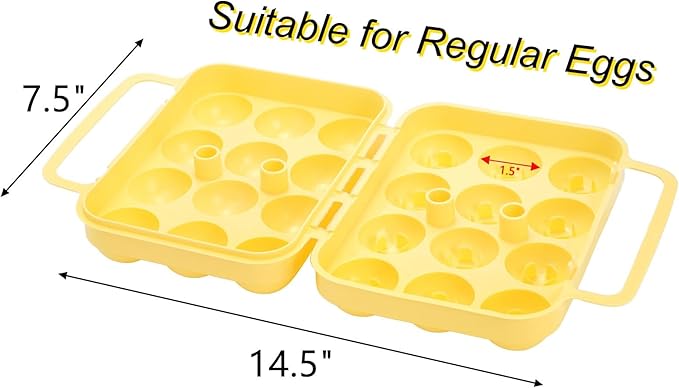 ZEAYEA 3 Pack Eggs Carrier with Handle, 36 Eggs Camping Egg Holder for Organize Eggs and Prevent Eggs from Cracking, Portable Egg Container for Travel, Outdoor Hiking, Picnic