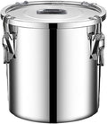 304 stainless steel food storage containers with lids lock clips airtight container large airtight for rice flour sugar grain coffee bean storage containers Kitchen jar (3.17gal/12L)