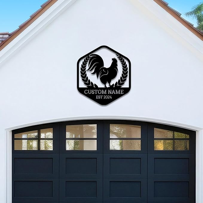 Personalized Chicken Farm Metal Sign, Chicken Coop Decor, 12 inches x 12 inches