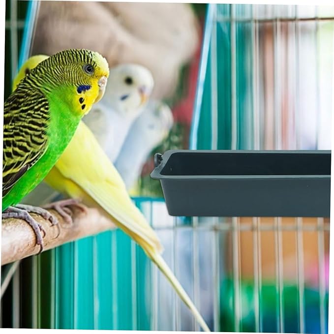 2pcs Hangable Chicken Food Dispenser with Multi-Grid Design, Thickened Plastic Rectangular Poultry Feeding Trough for Hanging Bird Cage Feeder Suitable for Chickens, Ducks, Pigeons