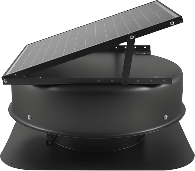 VEVOR 42W Solar Attic Fan, 2800 CFM Smart Roof Vent Built-in Temperature Sensors with Remote Control, Low-Noise & Weatherproof for Attic, Garage, RV Ventilation