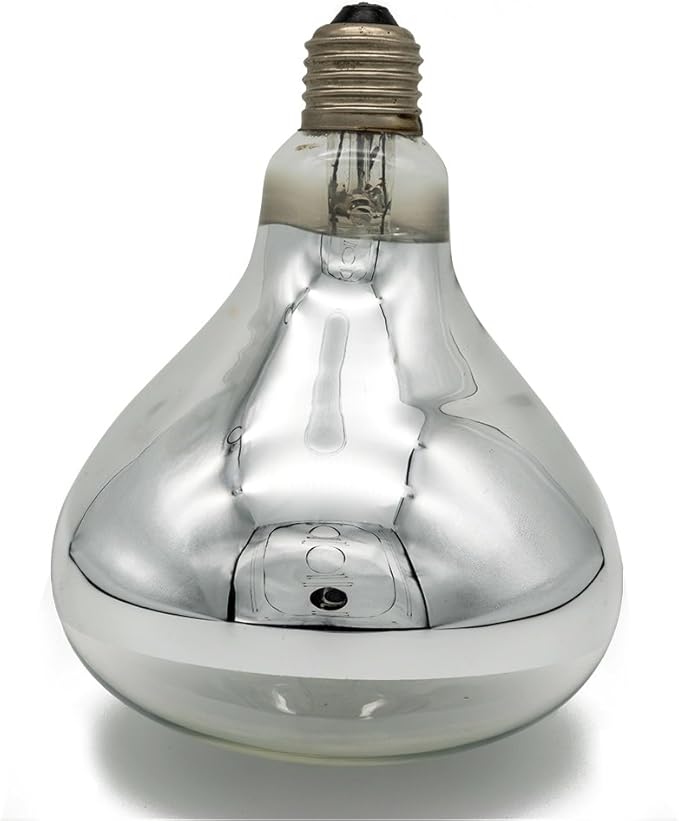 Heat Lamp Bulb Clear Infrared Light Bulb 250 Watt Hard Explosion-Proof Glass for Chicks, Poultry, Bathroom, Food Heating, Light Therapy (120V,250W)