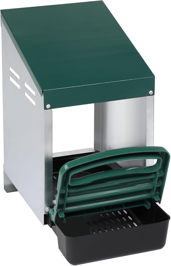 Single Roll Out Chicken Nesting Boxes,Chicken Egg Laying Box,Metal Nesting Boxes with Swing Perch for Chickens,Roll Away Egg Collection for Chicken Coop