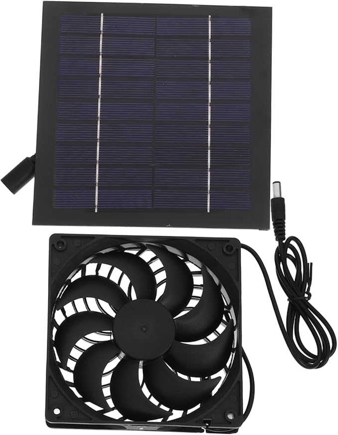 5W Solar Panel Cooling Fan for PET House and Chicken Coop Ventilation Heat Dissipation Mini Solar Exhaust Fan Dual Blade Design