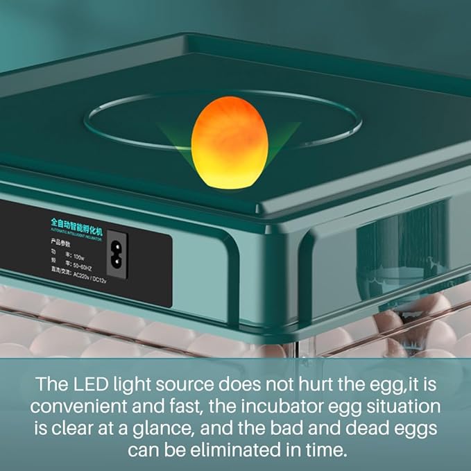 Automatic Egg Incubator 12-38 Egg Digital Poultry Hatcher Machine ith Automatic Egg Turning, Temperature & Humidity Control, Efficient LED Lighting for Chicken Geese Ducks Pigeons Quails (38 Eggs)