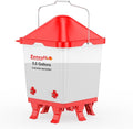 5.0 Gallons Chicken Waterer Bucket with 4 Horizontal Water Nipples, Adjustable Heights and Anti Roost Cone