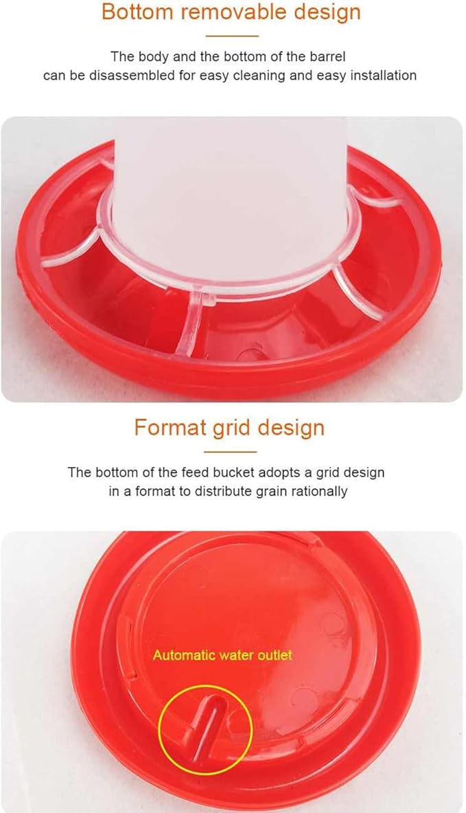 Chick Waterer Feeder Automatic Poultry Waterer Food Containers for Chickens Birds Pigeons Quails Easy to Use