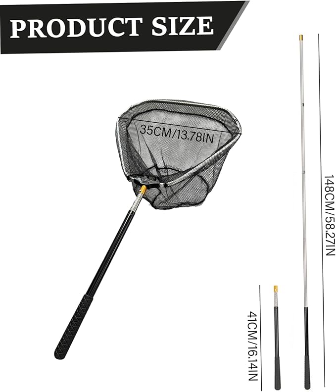Butterfly Net, Chicken Net, Stainless Steel Retractable Chicken Catcher Extend to 16-58 Inch, Functional Fishing for Poultry, Butterfly, Catching