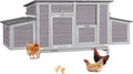 Chicken Coop with Nesting Box & Pull-Out Tray, Outdoor Hen House with UV-Resistant Roof, Leakproof Design & Spacious Run, for Poultry, Chickens, Rabbits (67" L x 25" W x 28" H)