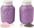 Comfify Mason Jar Salt & Pepper Shakers – Aqua Purple Ceramic – Rustic Shabby Chic Kitchen Decor
