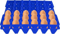 Egg Crate, 5PCS Flats 30 Cell Egg Crates Holder Tray Egg Tray Egg Cartons Stackable Egg Cartons Hold Multiple Eggs Home Farm Supplies for Storing, Sorting, and Shipping Eggs (Blue)