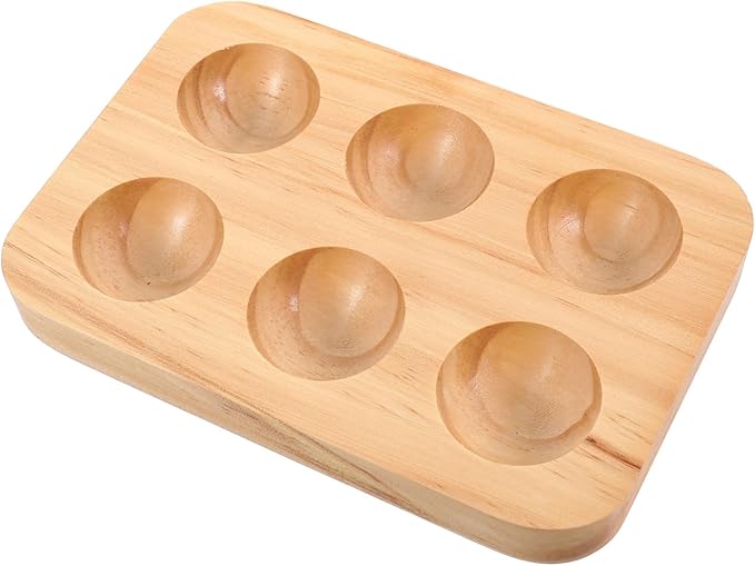 Happyyami Rustic Wooden Egg Tray Holder for Kitchen 12-Capacity Egg Storage Container for Refrigerator and Countertop Display