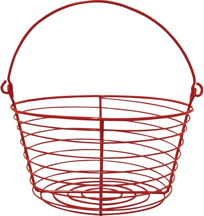 Stromberg's Large Egg Basket (Red) Holds 5.5 Dozen (66) Eggs | Coated Metal Egg Basket | Will Not Leave Marks on Eggs and Easy to Clean | Shape Allows Air Flow for Fast Cooling and Drying