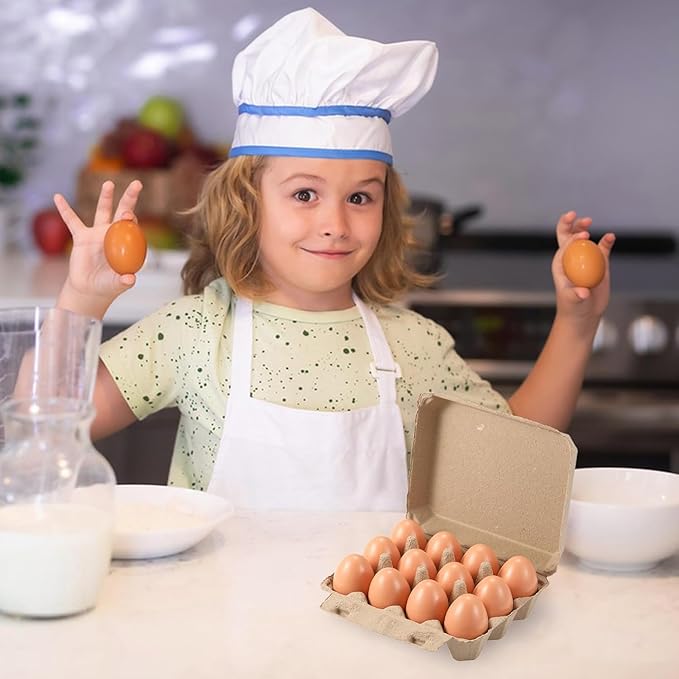25 Pack Egg Cartons Bulk - Reusable Cardboard Cartons 12 Count,Egg Storage Containers Holder, Sturdy Natural Pulp Material Perfect for Storing Extra Eggs.