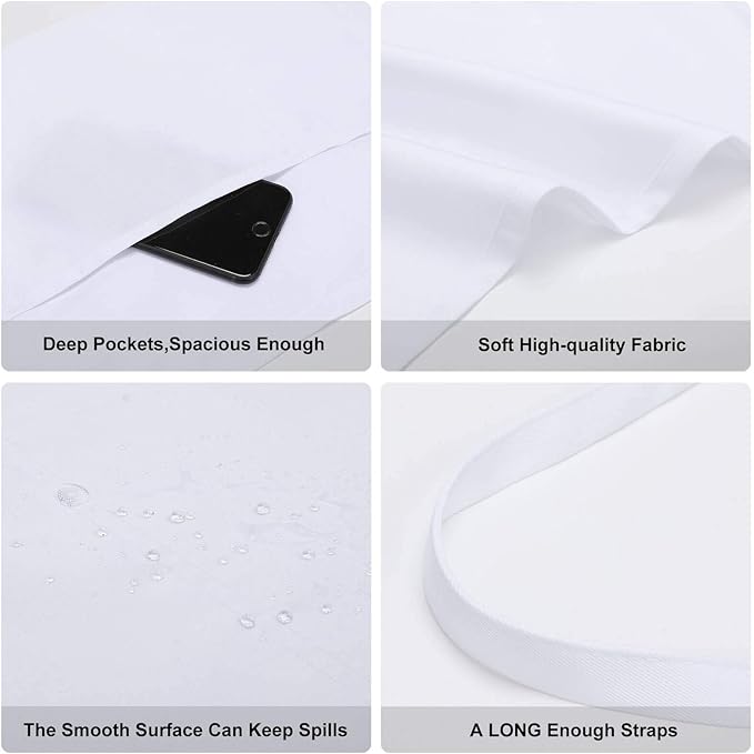 Unisex Apron for Cooking Server Waitress Half Waist Apron with 3 Pockets