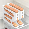 Automatic Rolling Down Egg Holder, SperinGeen 2 Pack Egg Organizer Storage for Refrigerator, Space Saving Container, Dispenser for Fridge - Only for "LARGE" Sized Eggs (Egg Roller Hold 56 Count)